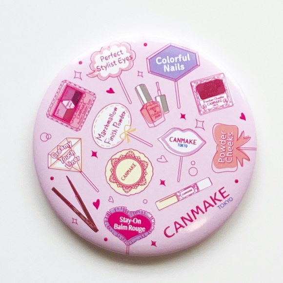 Sephora Other - JAPANESE CANMAKE PINK POCKET MAKEUP MIRROR 3" X 3" W/ CARRY CASE KAWAII vhtf